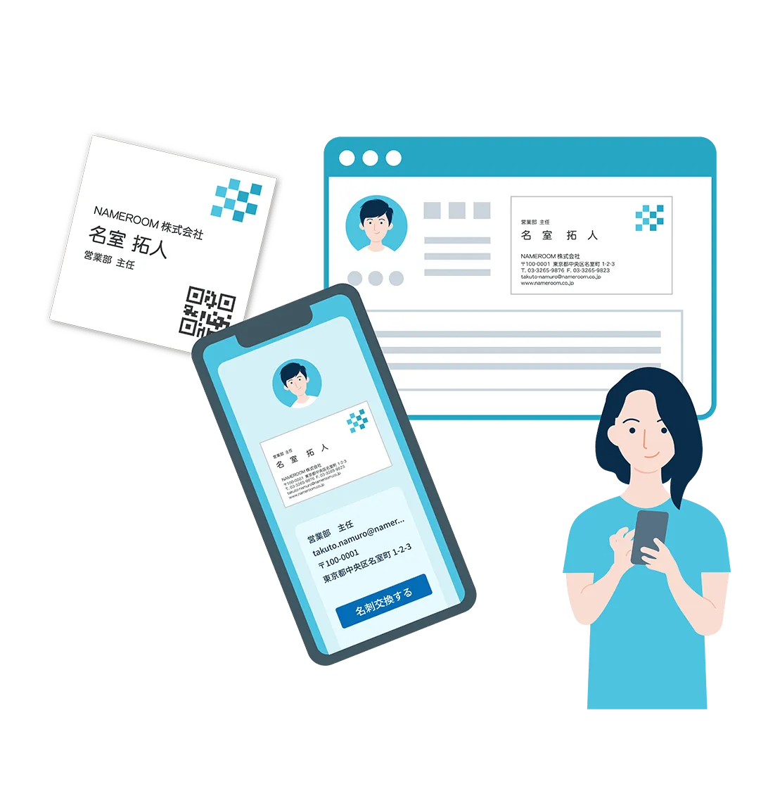 デジタル名刺とのハイブリッド活用とスクエア名刺の推進
